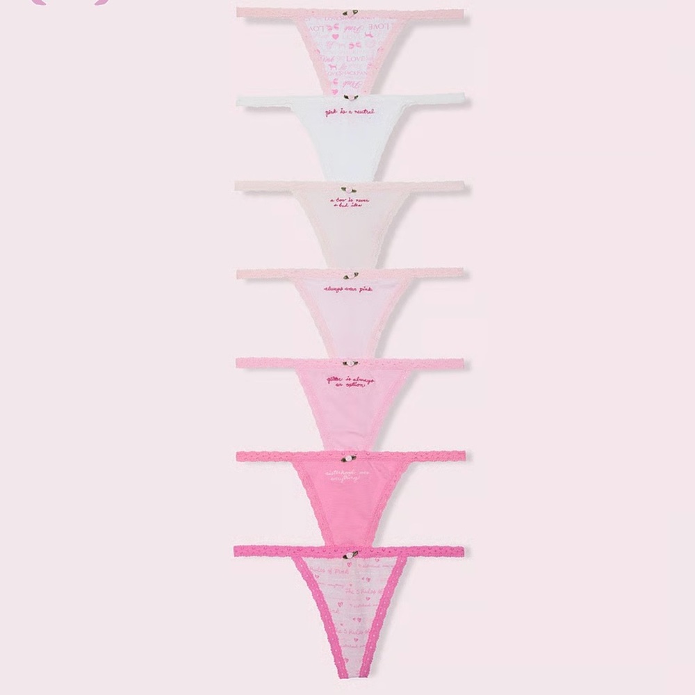 Pink x Love Shack Fancy Thong Panty Set
